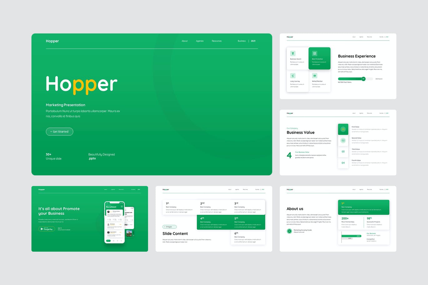 时尚高端清新专业的简约powerpoint幻灯片演示模板（pptx）