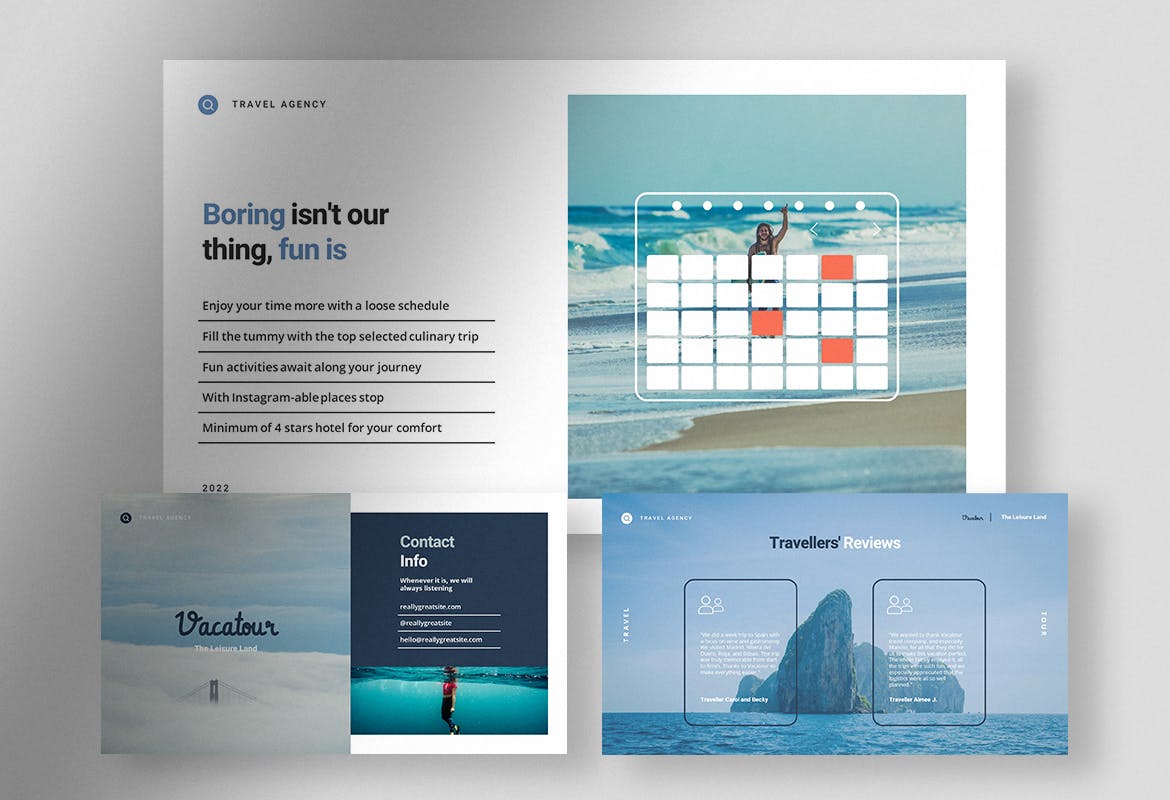 清新旅游介绍PPT模板