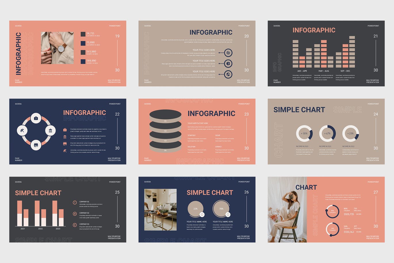 时尚杂志风图文排版PPT模版