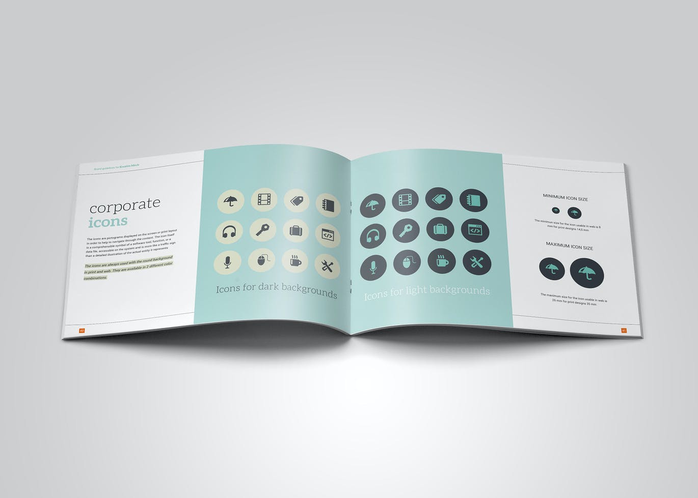 A4尺寸专业的横版品牌指南VI设计模板