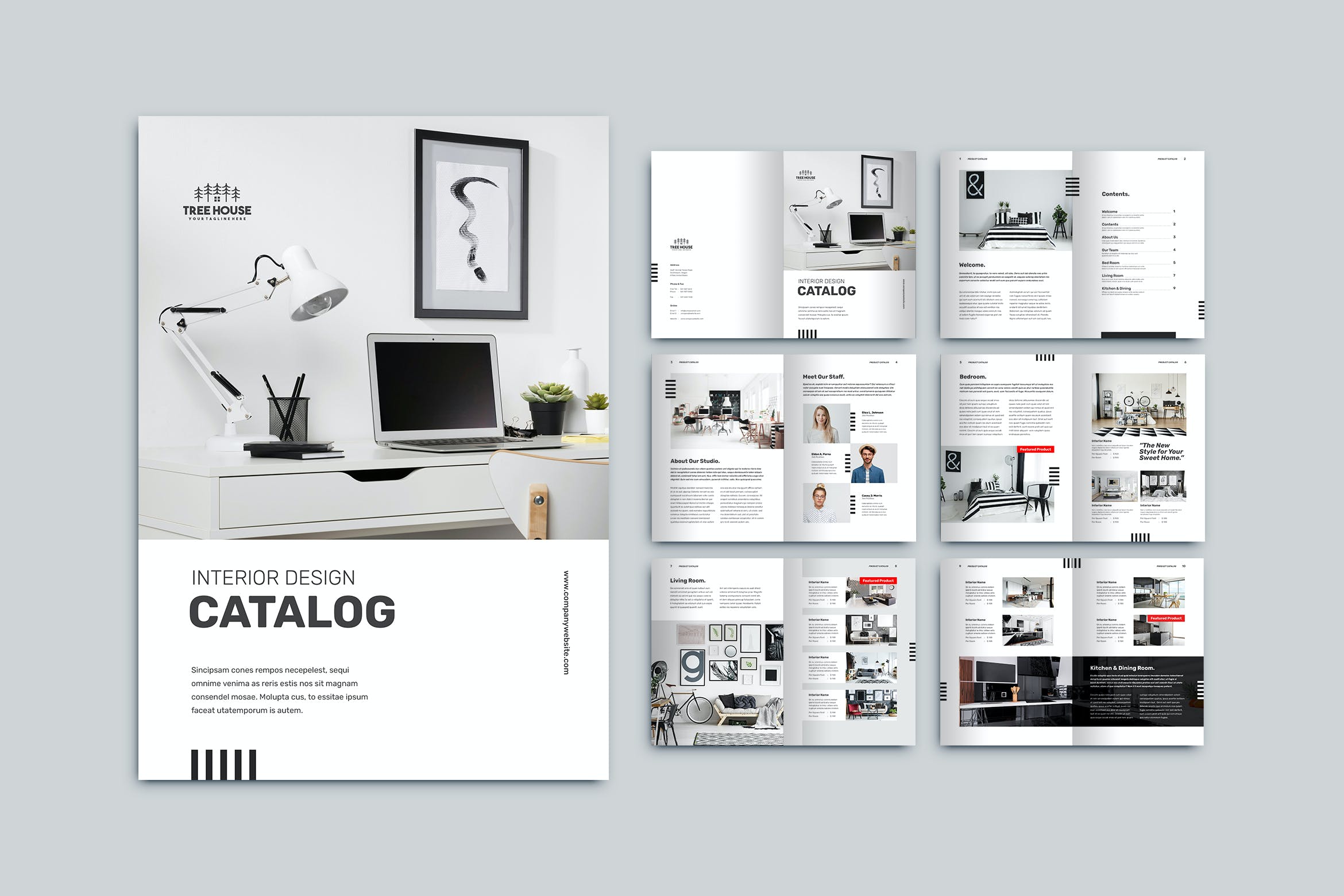 现代室内装饰画册装饰室内画册模板