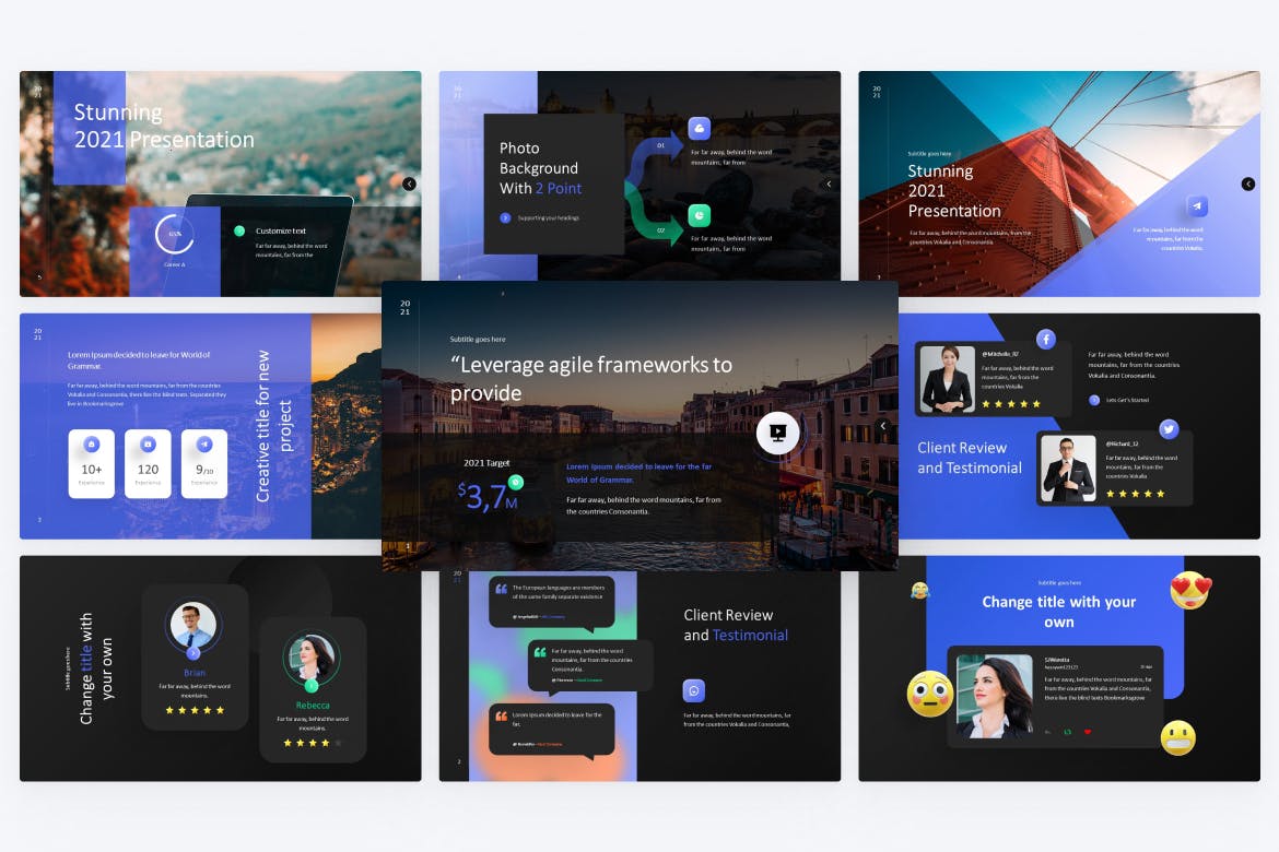 高品质的多用途powerpoint幻灯片演示模板（pptx）