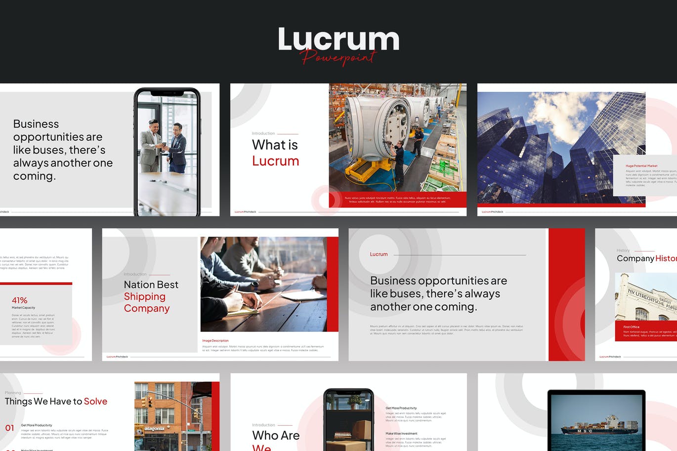 建筑业商务投资者演讲PPT模板