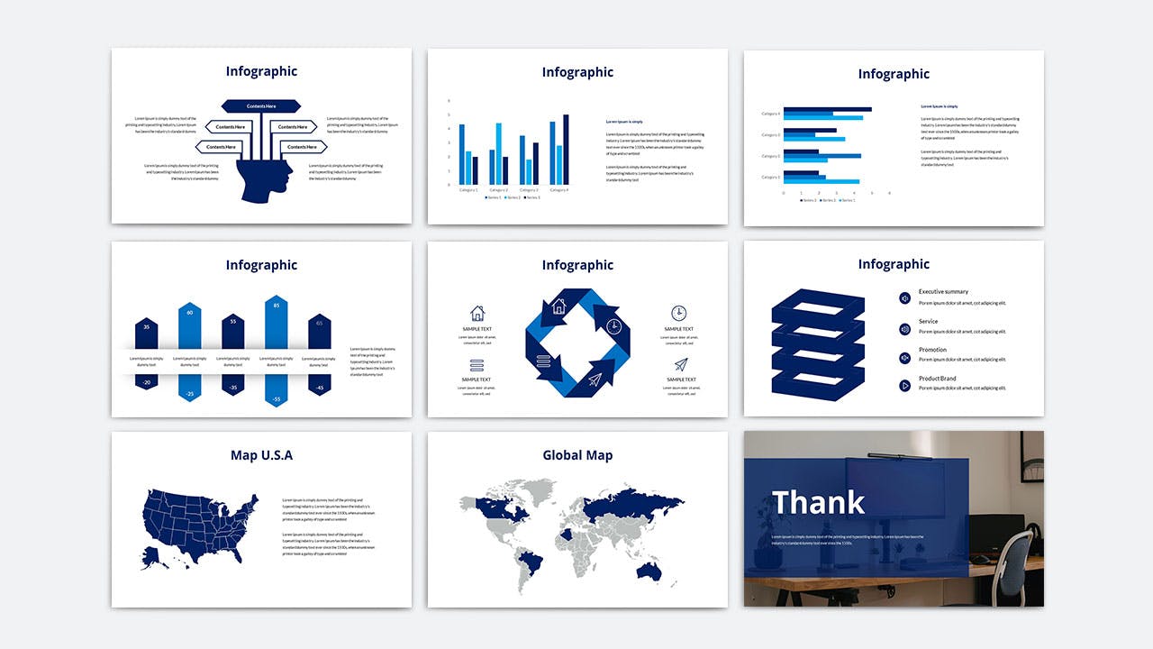 潘通蓝商务风工作汇报总结计划PPT模板