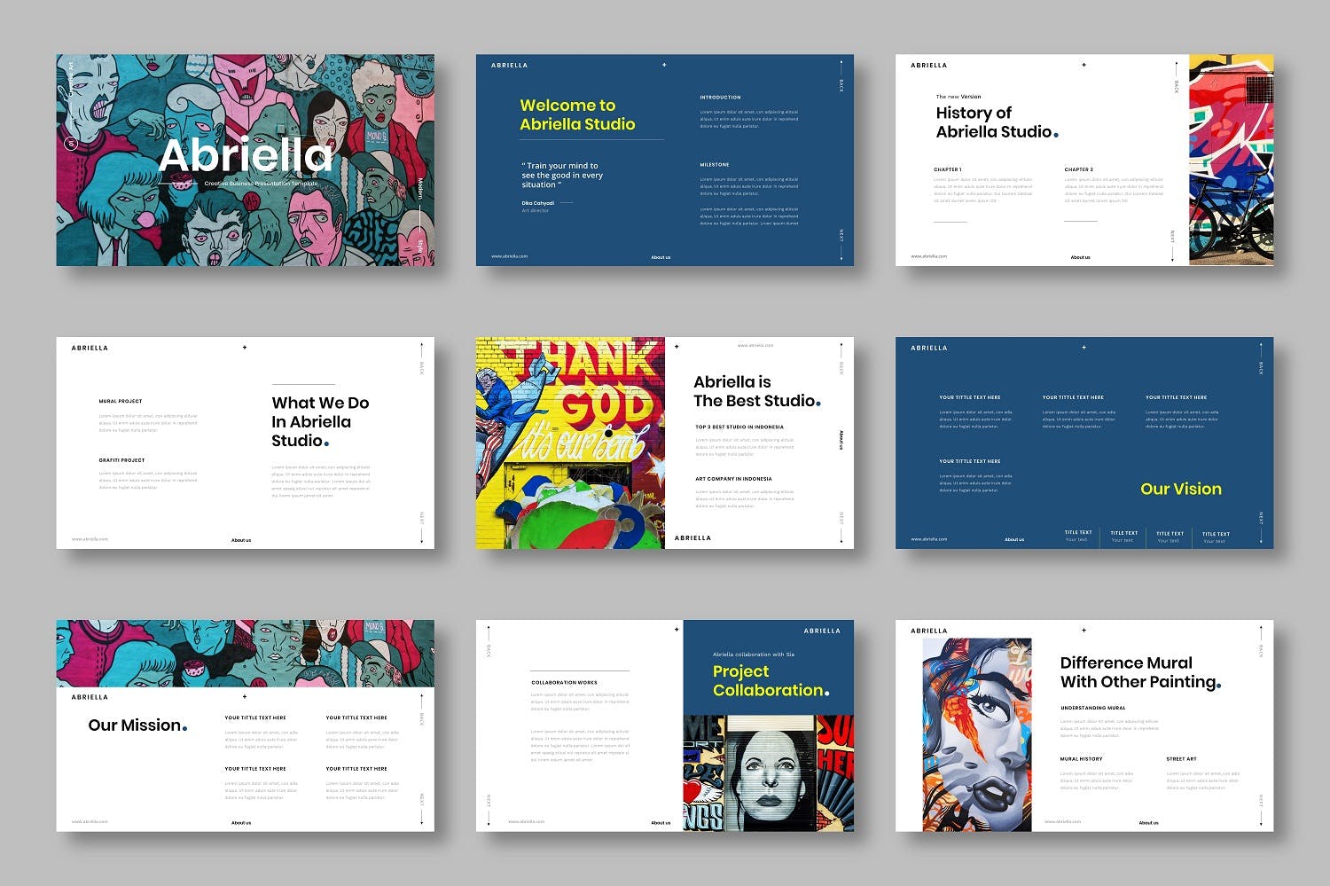 创意抽象杂志风图文排版PPT模板