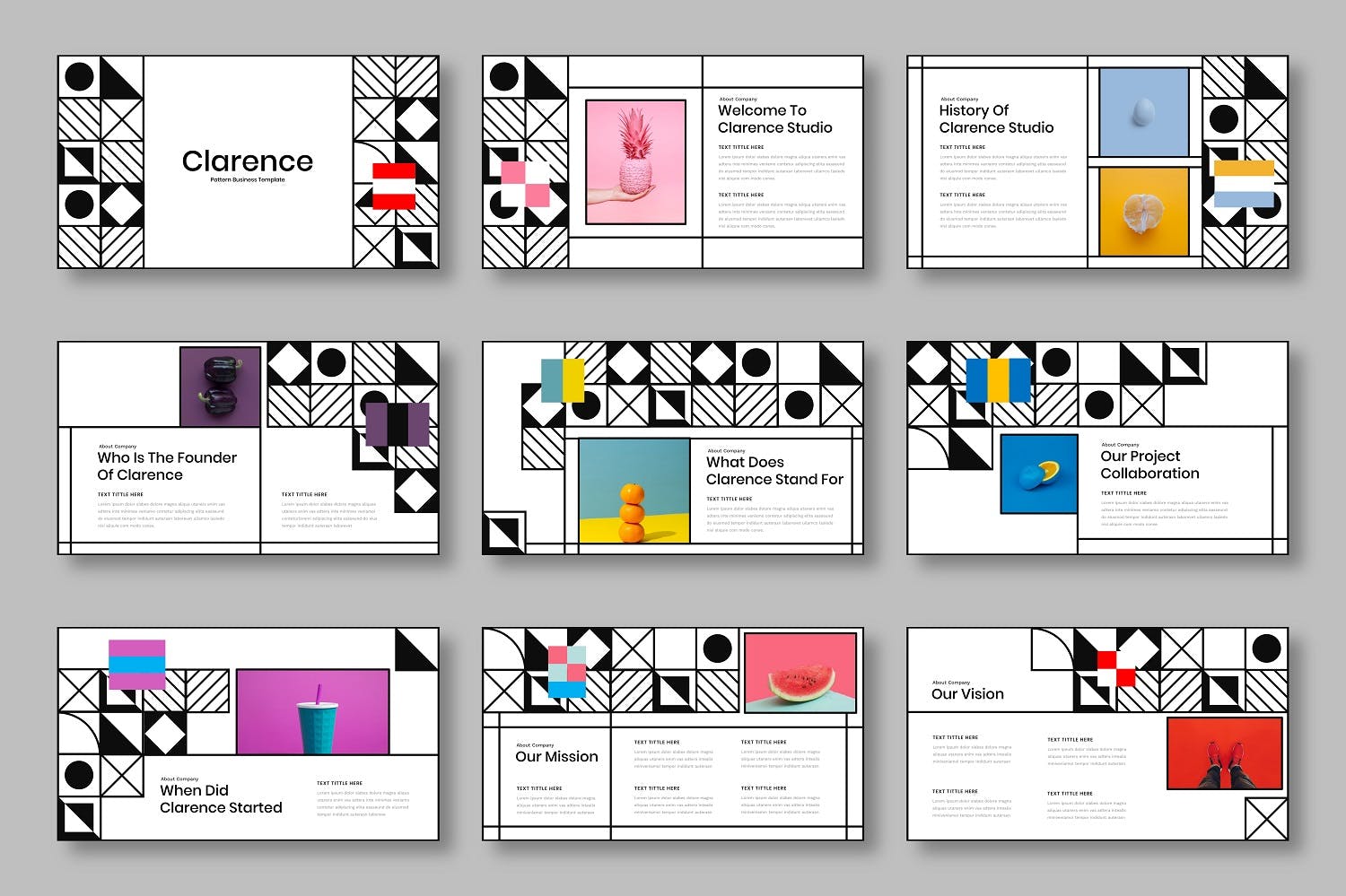 几何图案设计PPT模板