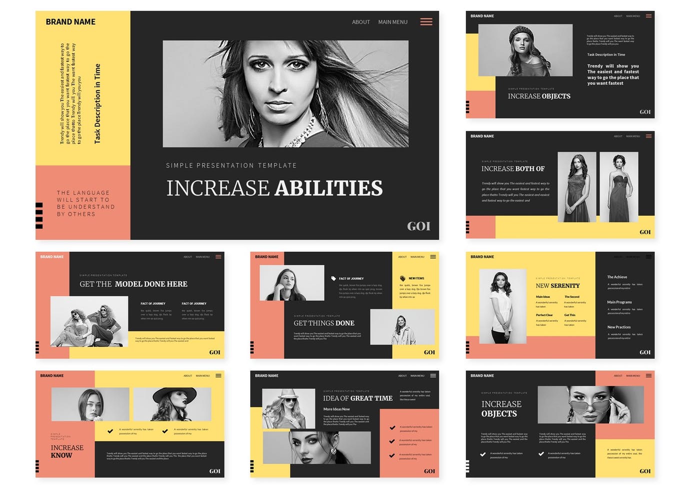 时尚高端模特项目展示PPT模板