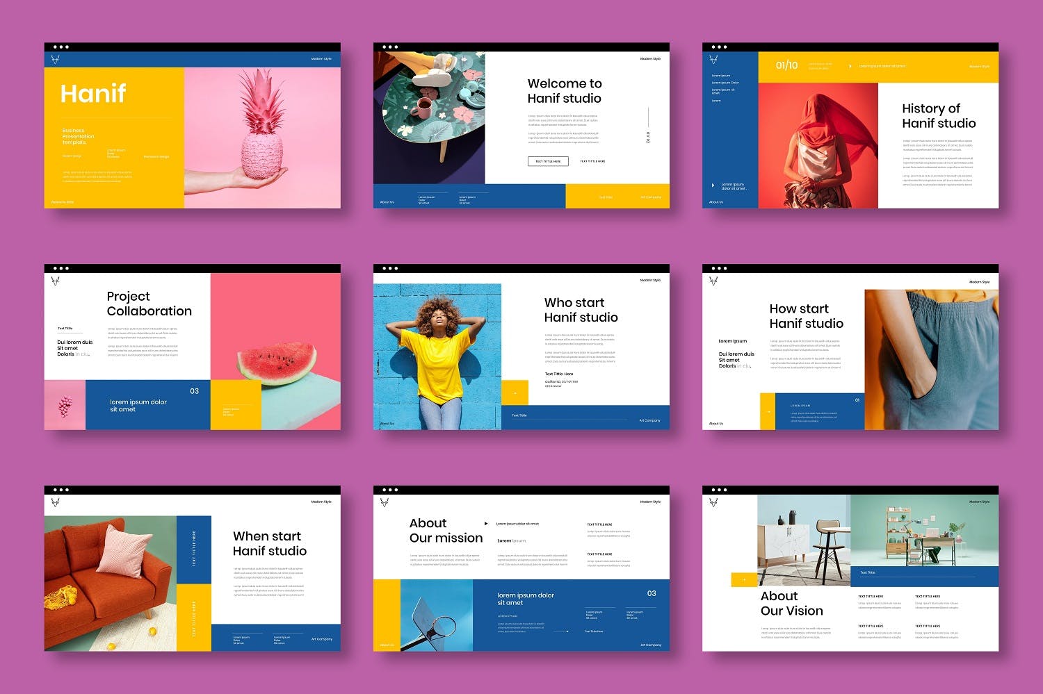 彩色生活主题摄影作品集PPT模板