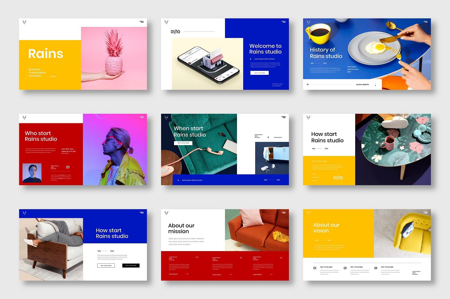 彩色时尚日常展示PPT模板