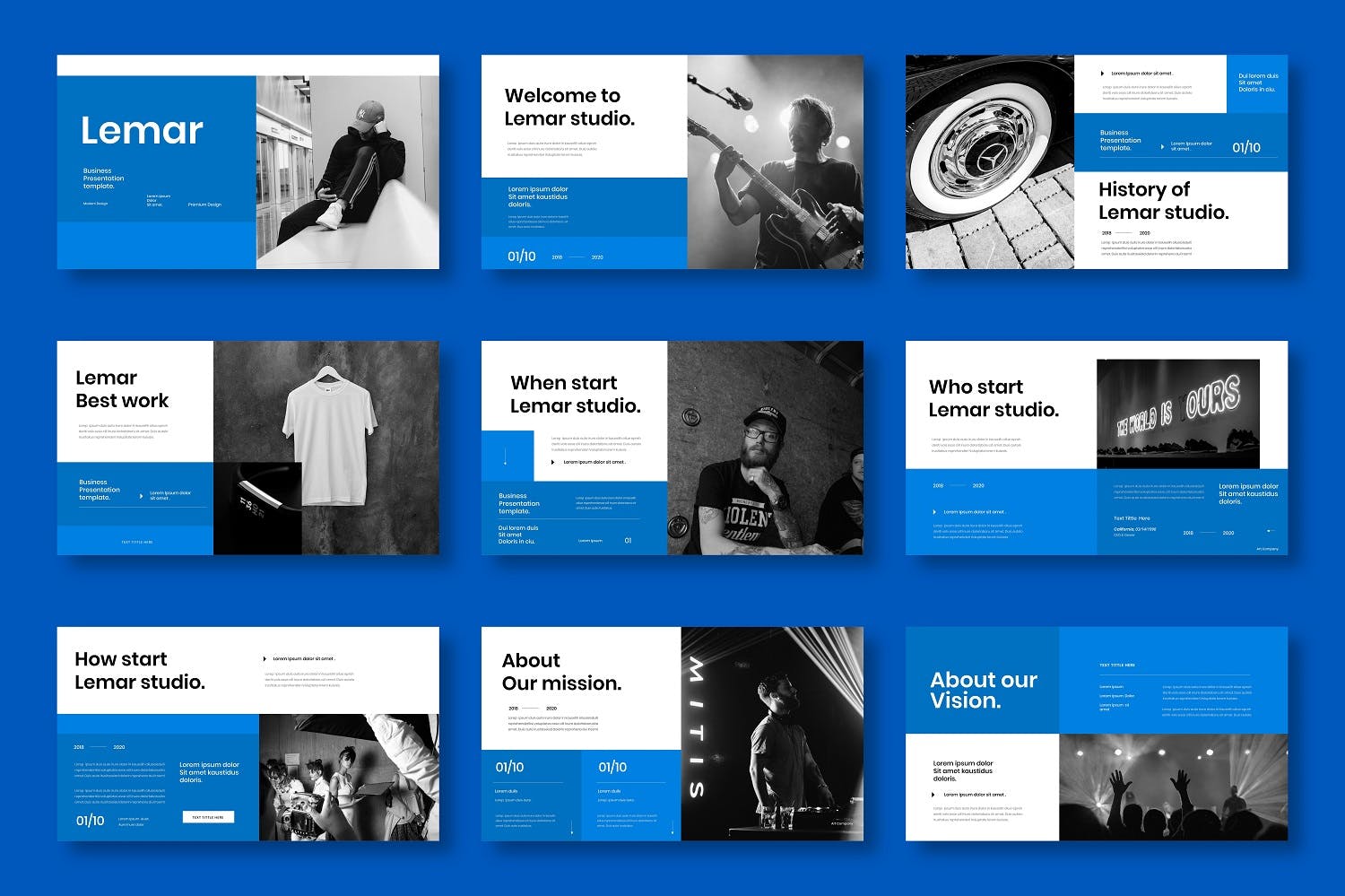 深蓝色商务演示PPT模板