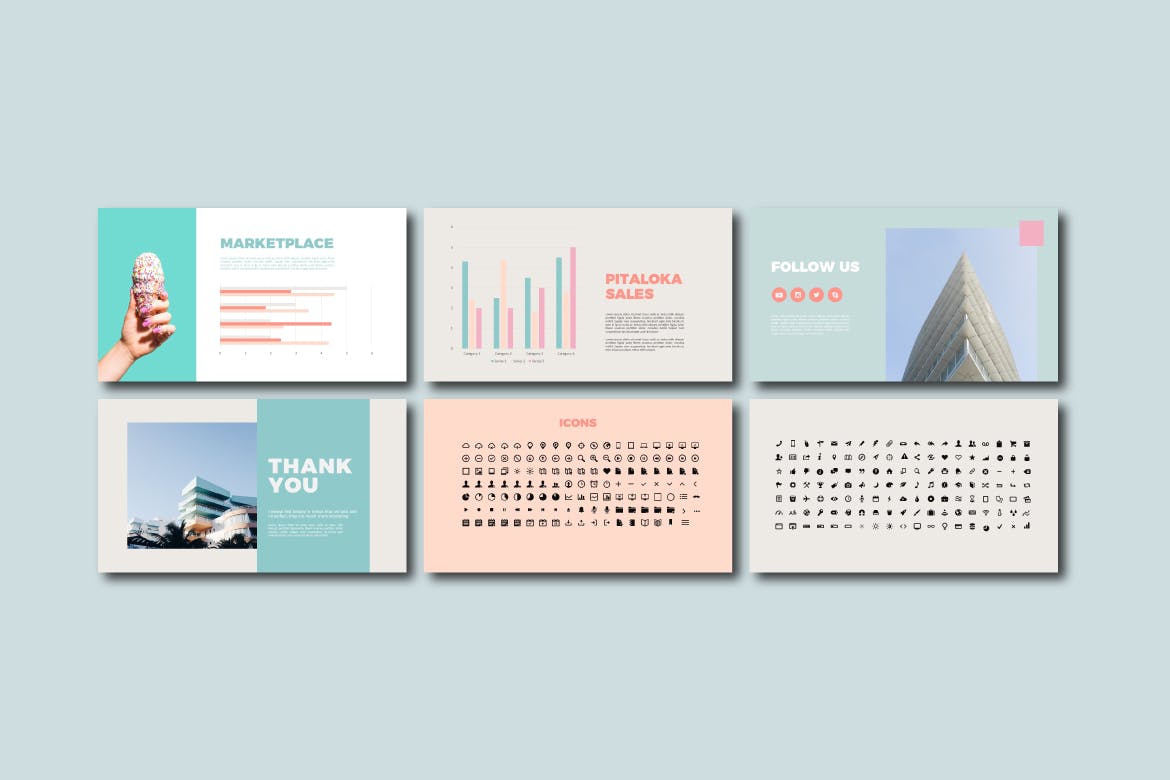 艺术家独特时尚布局PPT模板