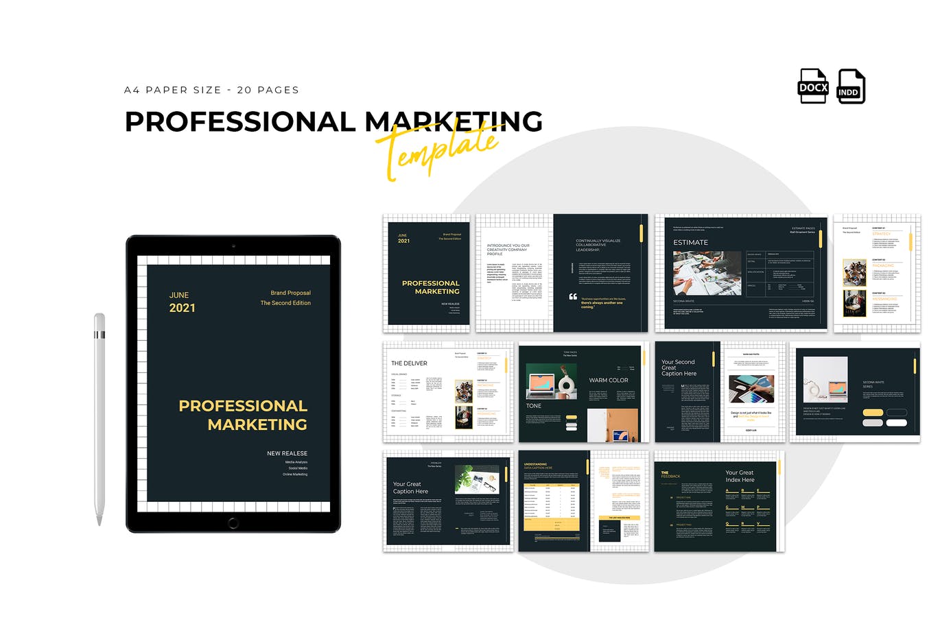 时尚专业的营销建议品牌手册画册宣传册杂志楼书设计模板