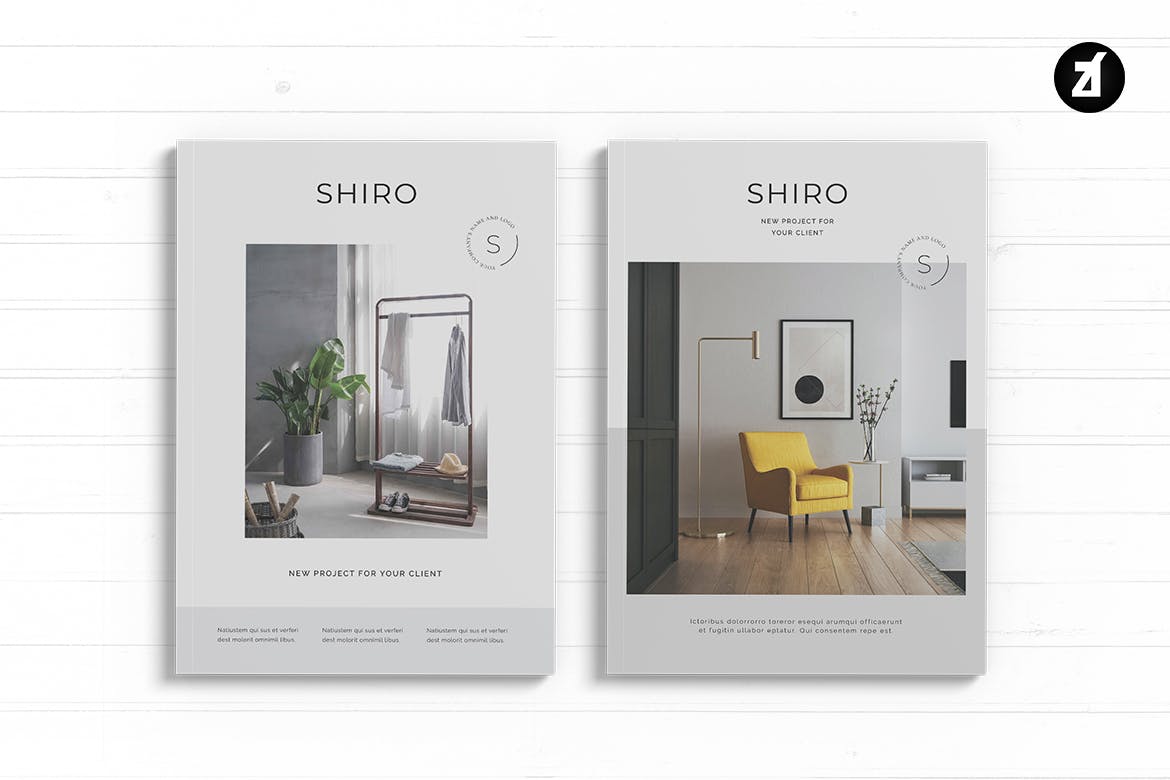 极简时尚商务画册杂志模板