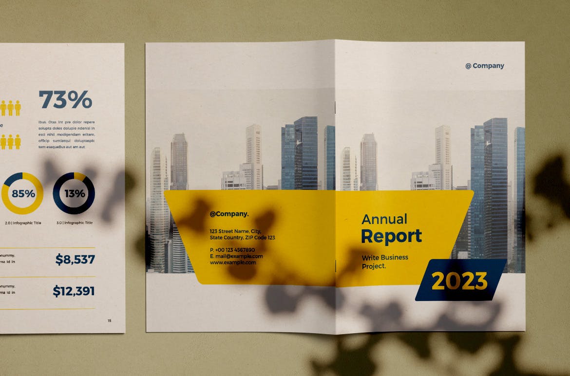 高品质时尚配色年度报告品牌手册画册宣传册杂志房地产楼书设计模板