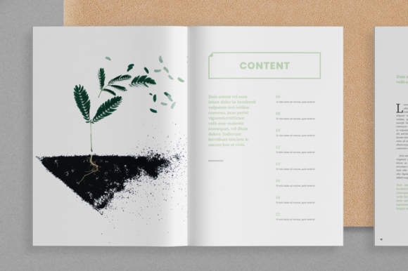 绿色植物杂志画册设计模板