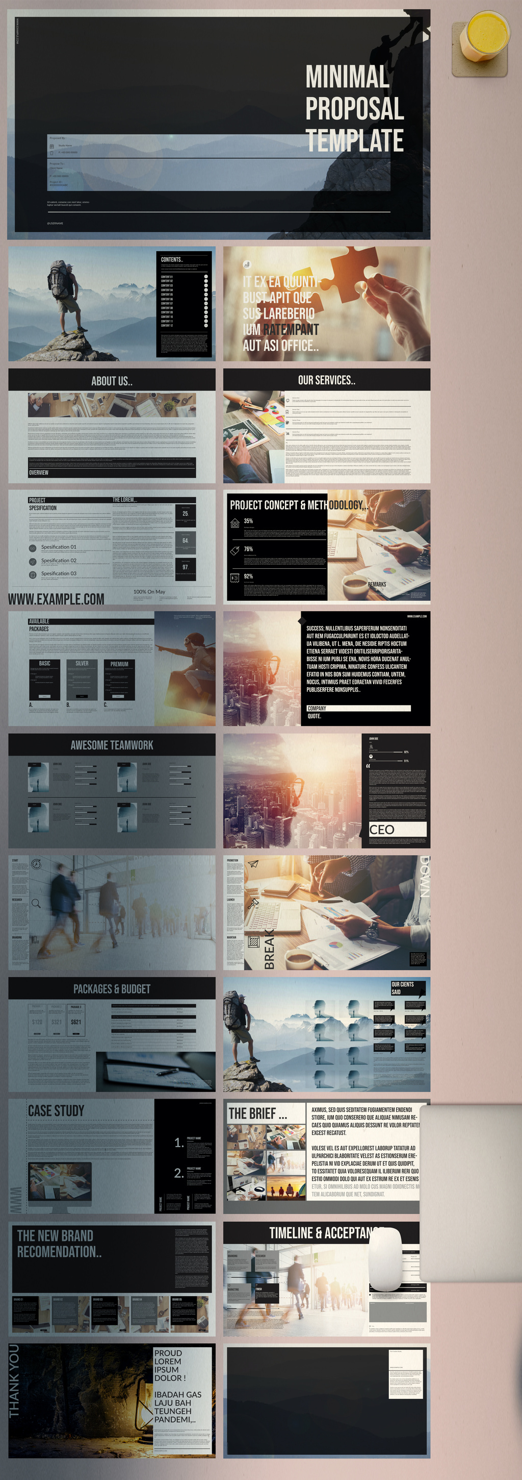 极简主义企业提案展示手册设计模板