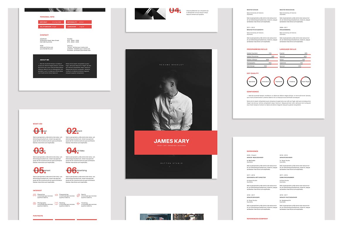 时尚高端简约个人简历手册画册宣传册设计模板