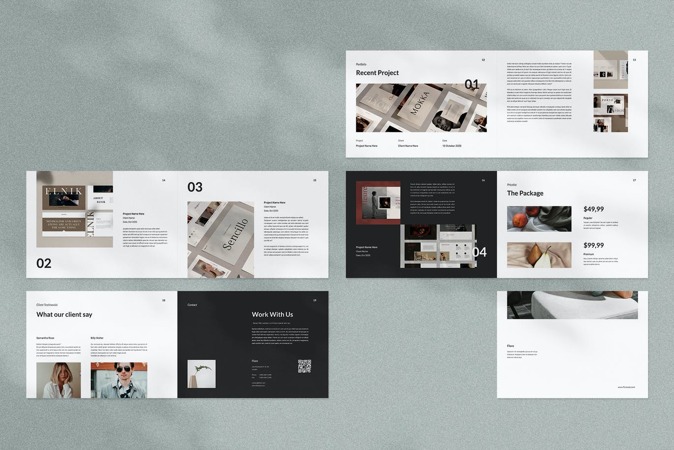 高品质的时尚高端简约多用途品牌手册画册宣传册杂志房地产楼书设计模板