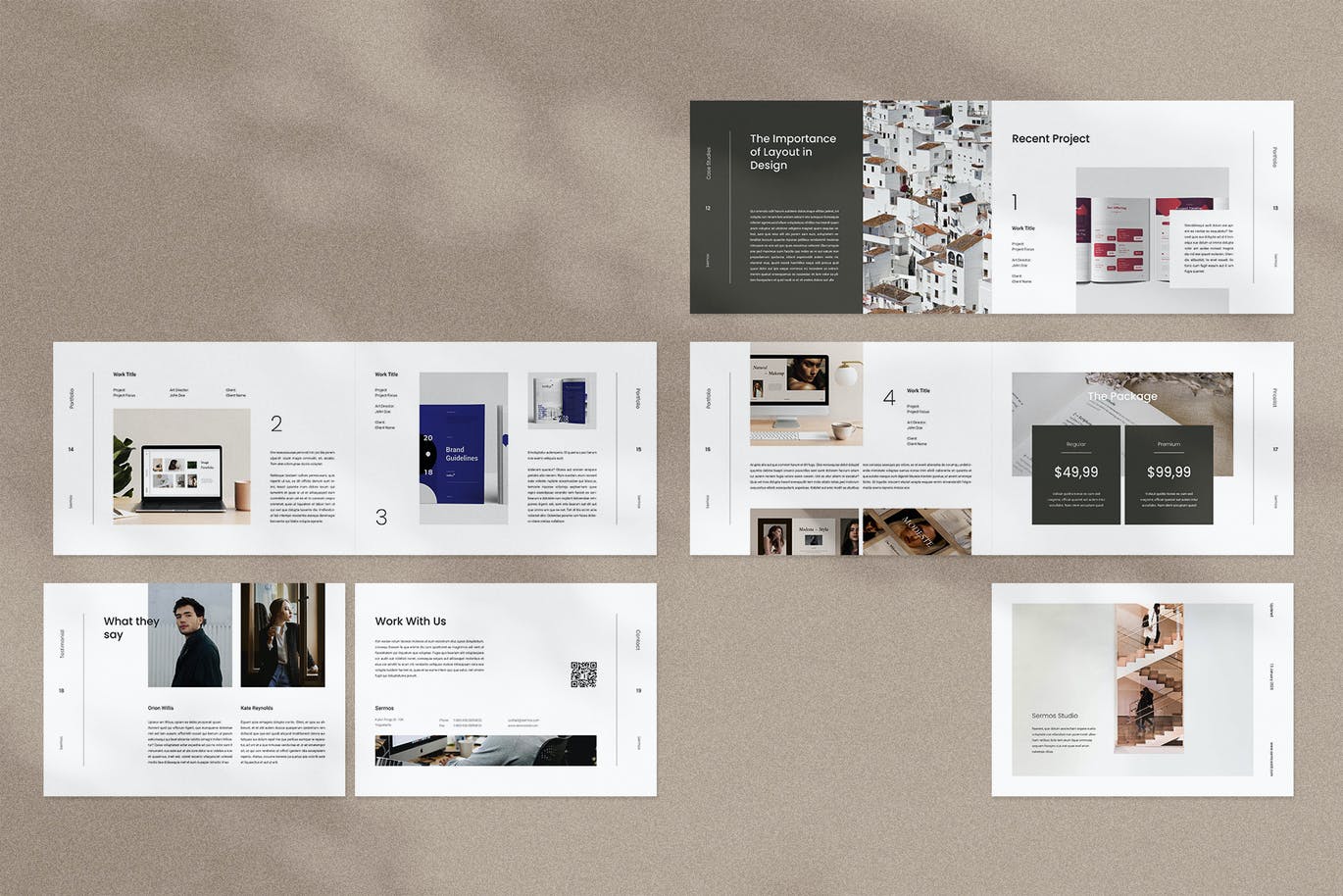 时尚高端简约专业多用途的高品质品牌手册画册宣传册杂志房地产楼书设计模板