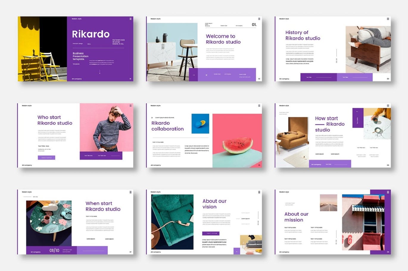 时尚高端绚丽清新商业商务质感的PowerPoint幻灯片演示模板（pptx）