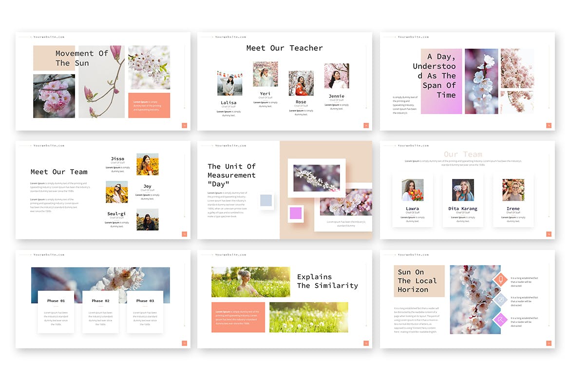 春天花卉主题设计演示模板