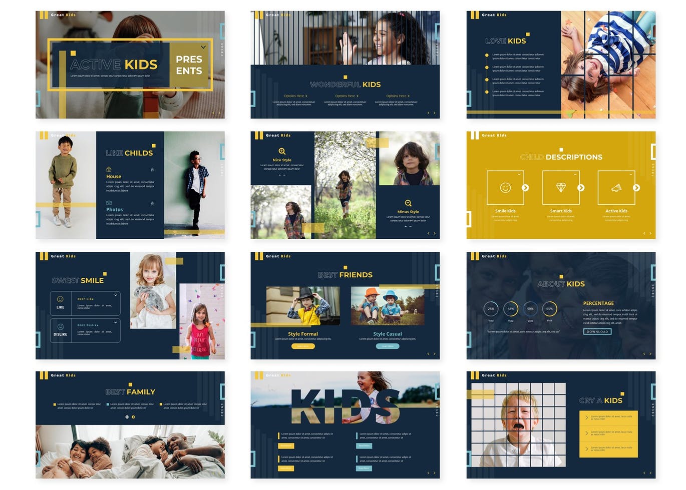 儿童主题教育亲子活动PPT模板