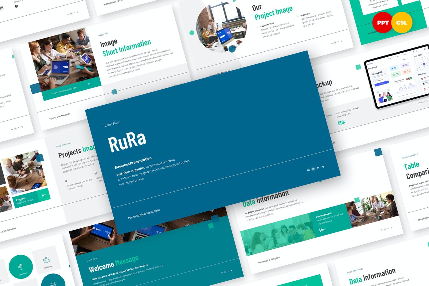 蓝色简约业务介绍PPT模板