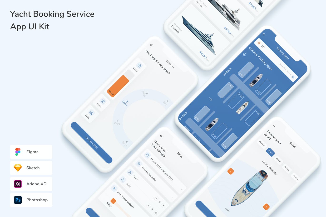 游艇预订服务应用UI套件
