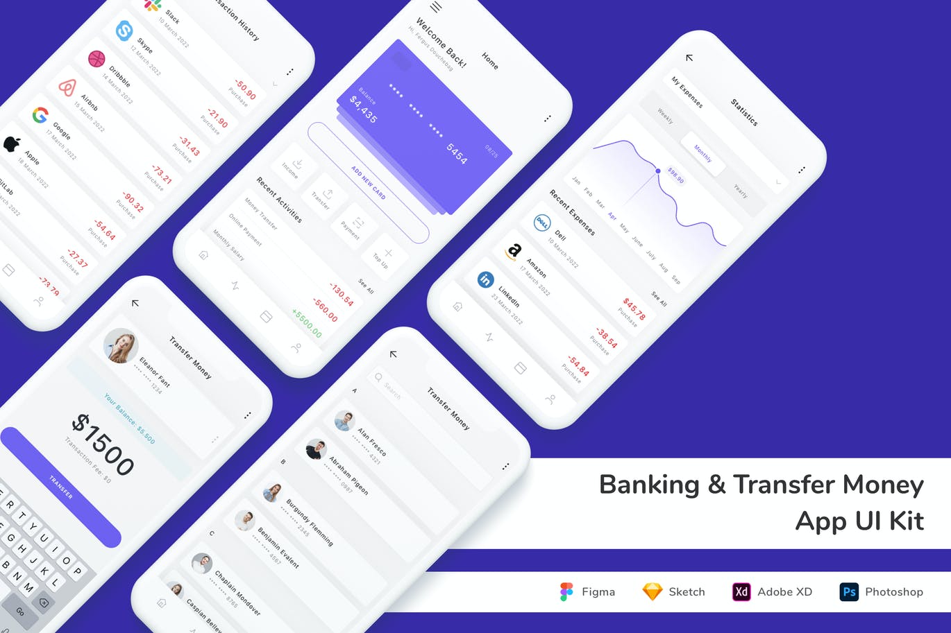 银行和转账应用程 App UI Kit