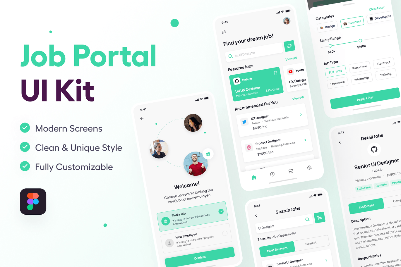 人力资源找工作App UI Kit