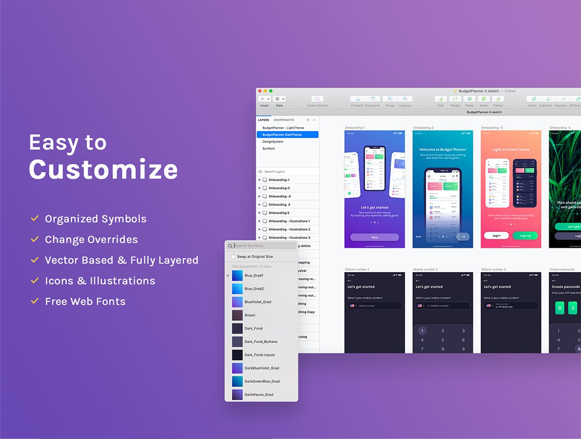 高端时尚专业的高品质电子钱包APP UI KITS-SKETCH, FIG, XD