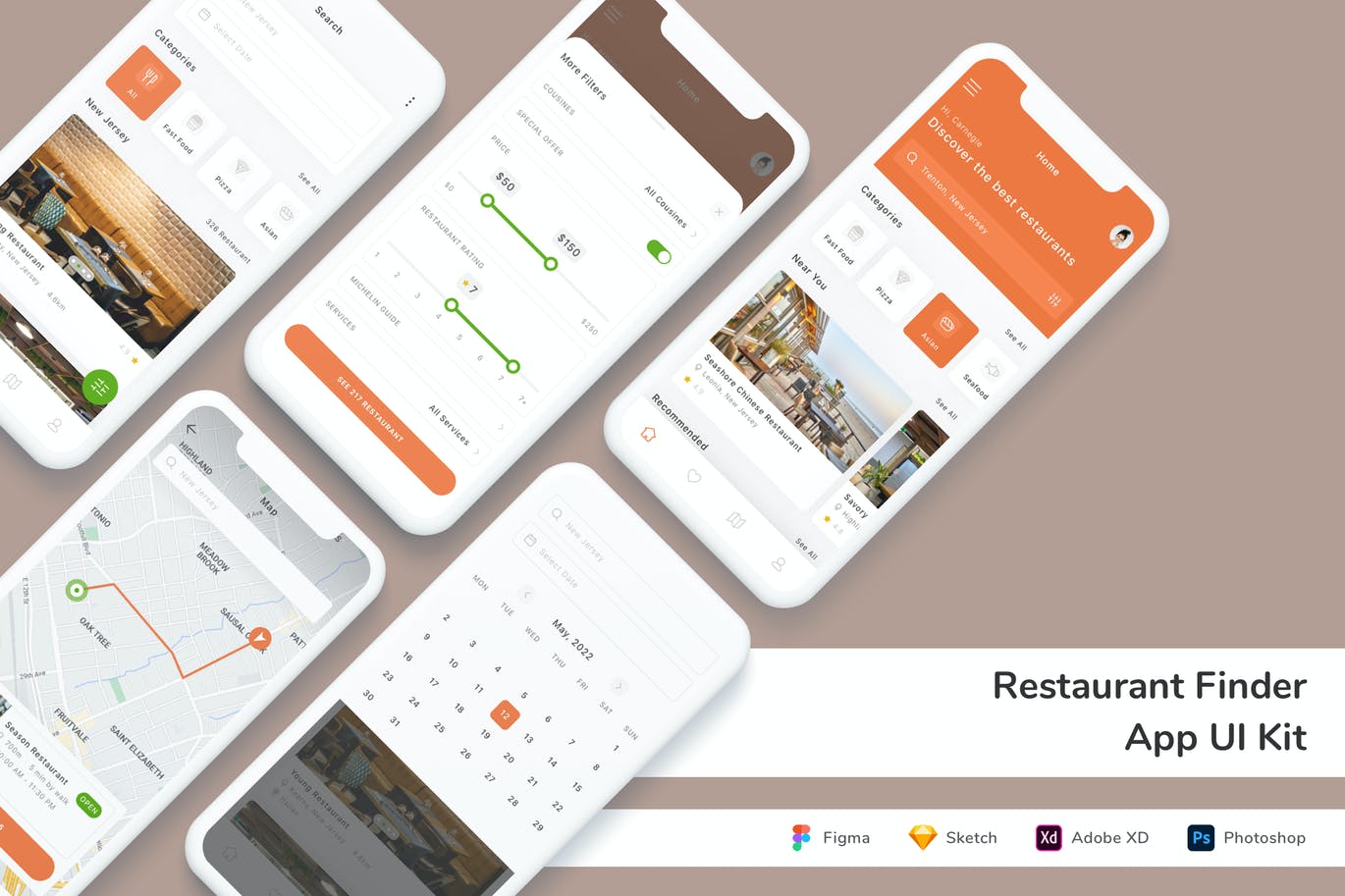 美食推荐与搜索 App UI Kit