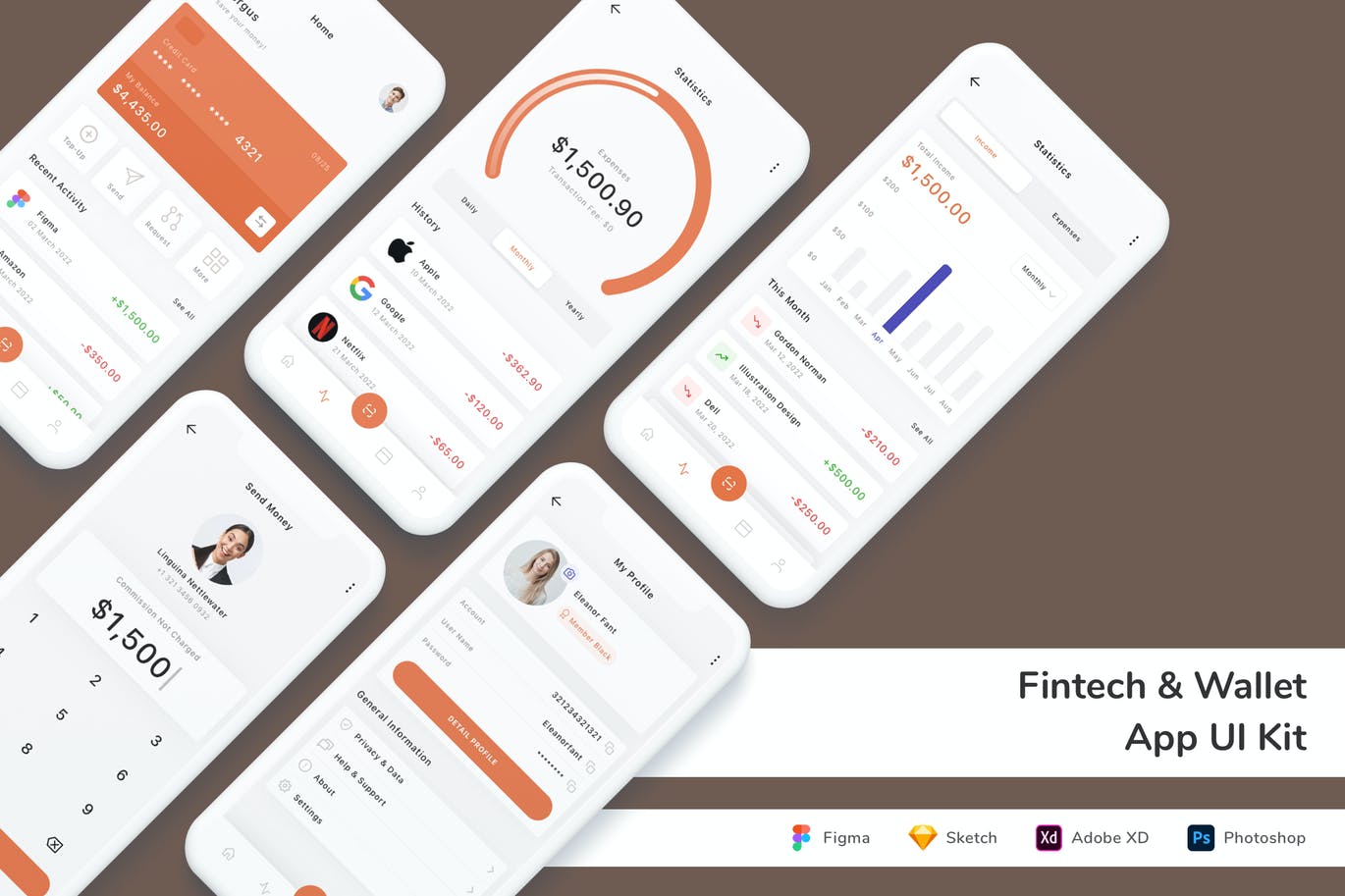 金融科技电子钱包 App UI Kit