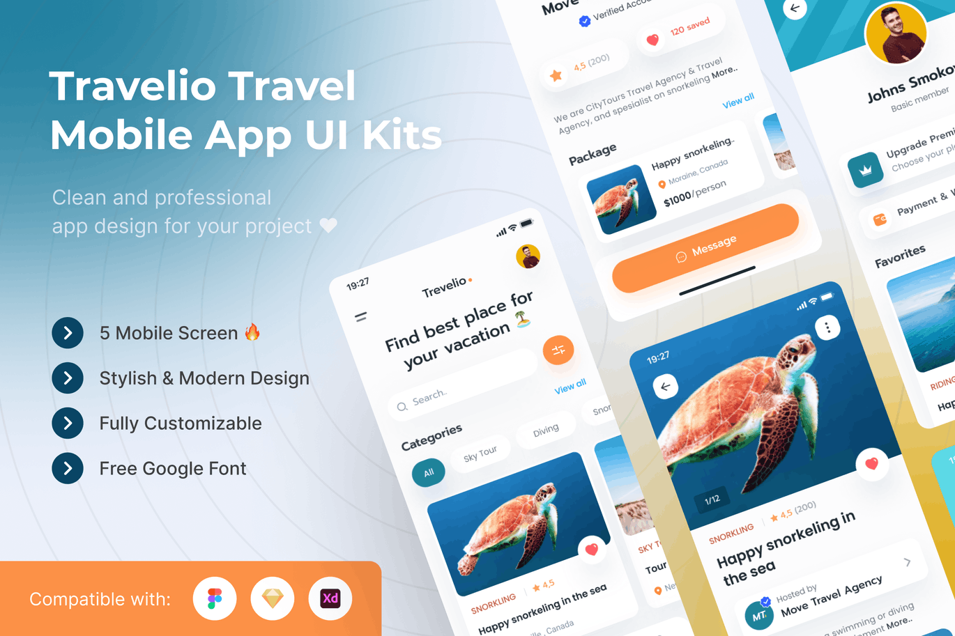 旅行旅游App UI Kits
