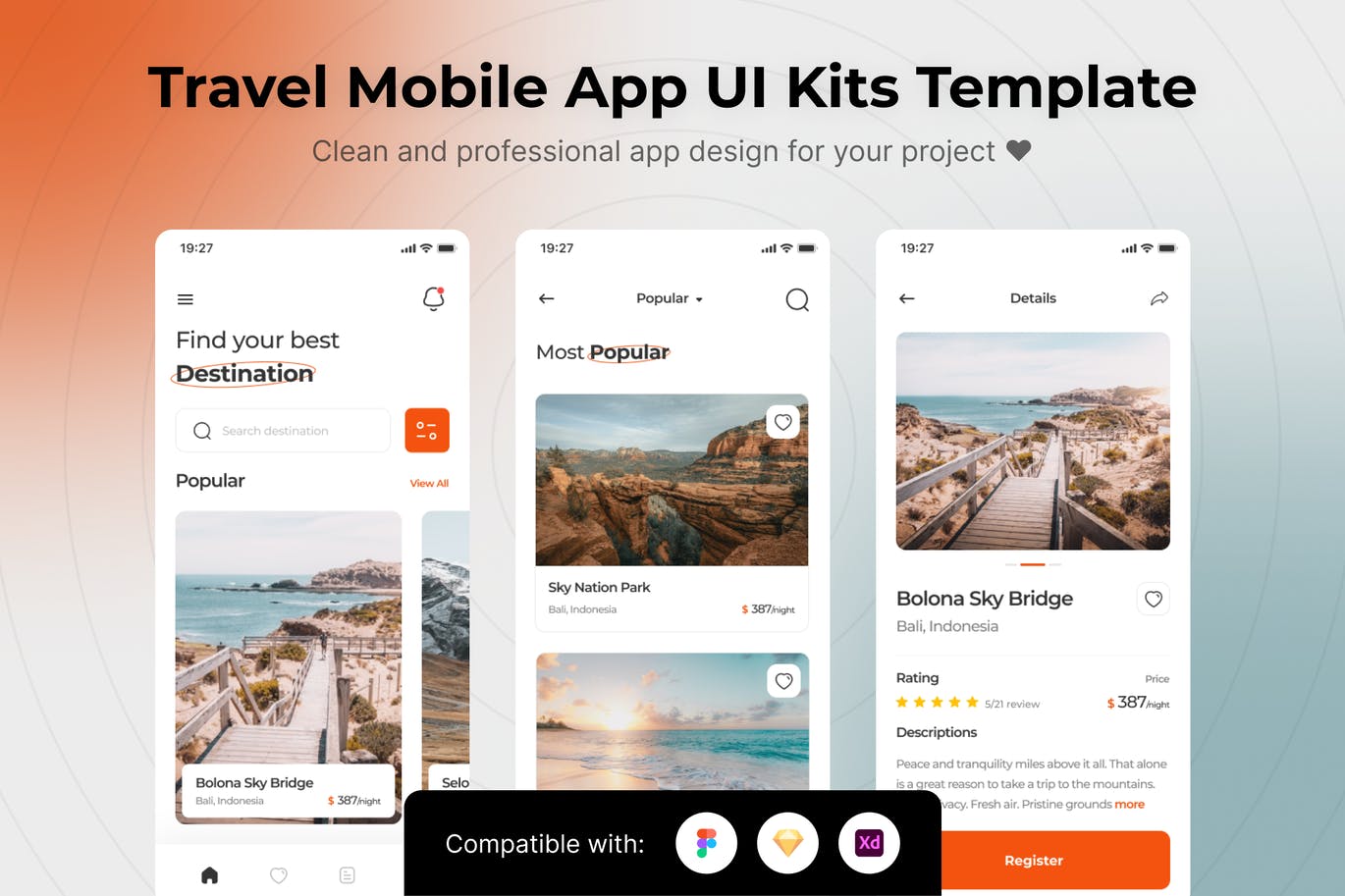旅行管理App UI Kits