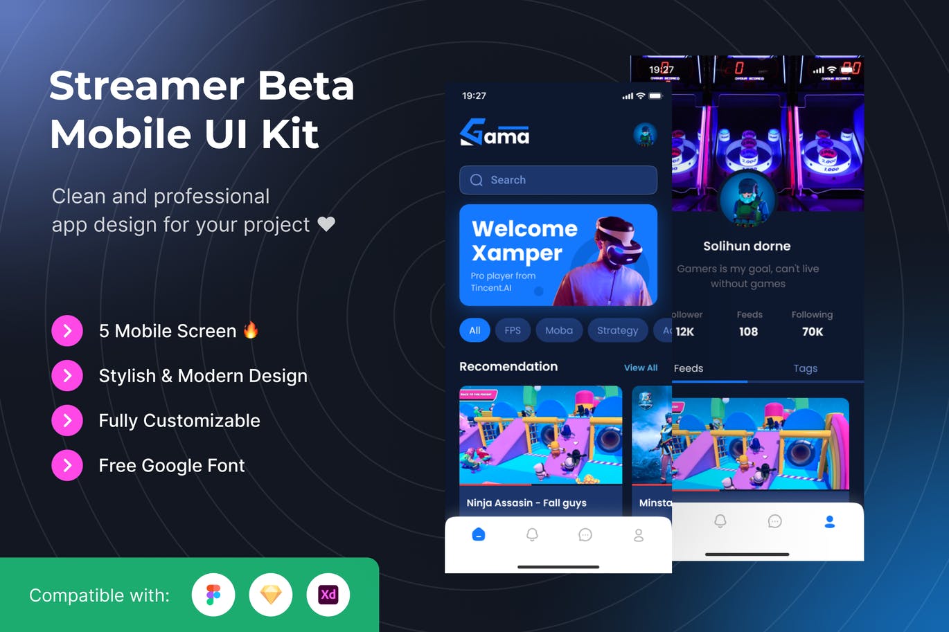 手机游戏平台App UI Kits