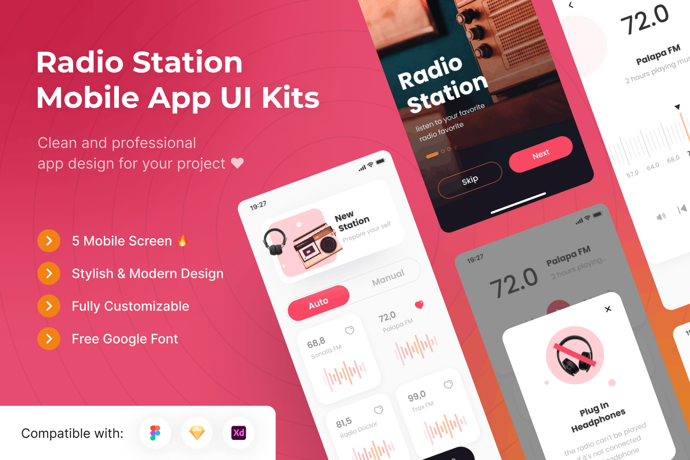 无线电台收音机 App UI Kits