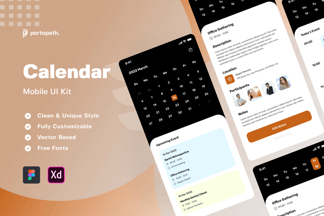 日历移动用户界面APP UI KIT