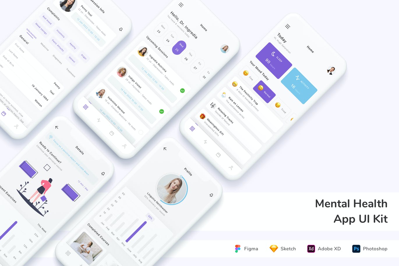 心理健康 App UI Kit