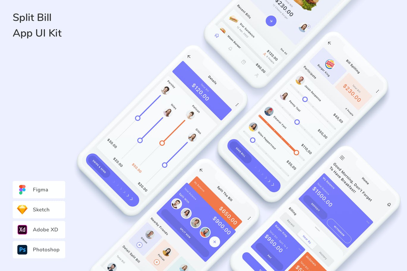 账单拆分 App UI Kit