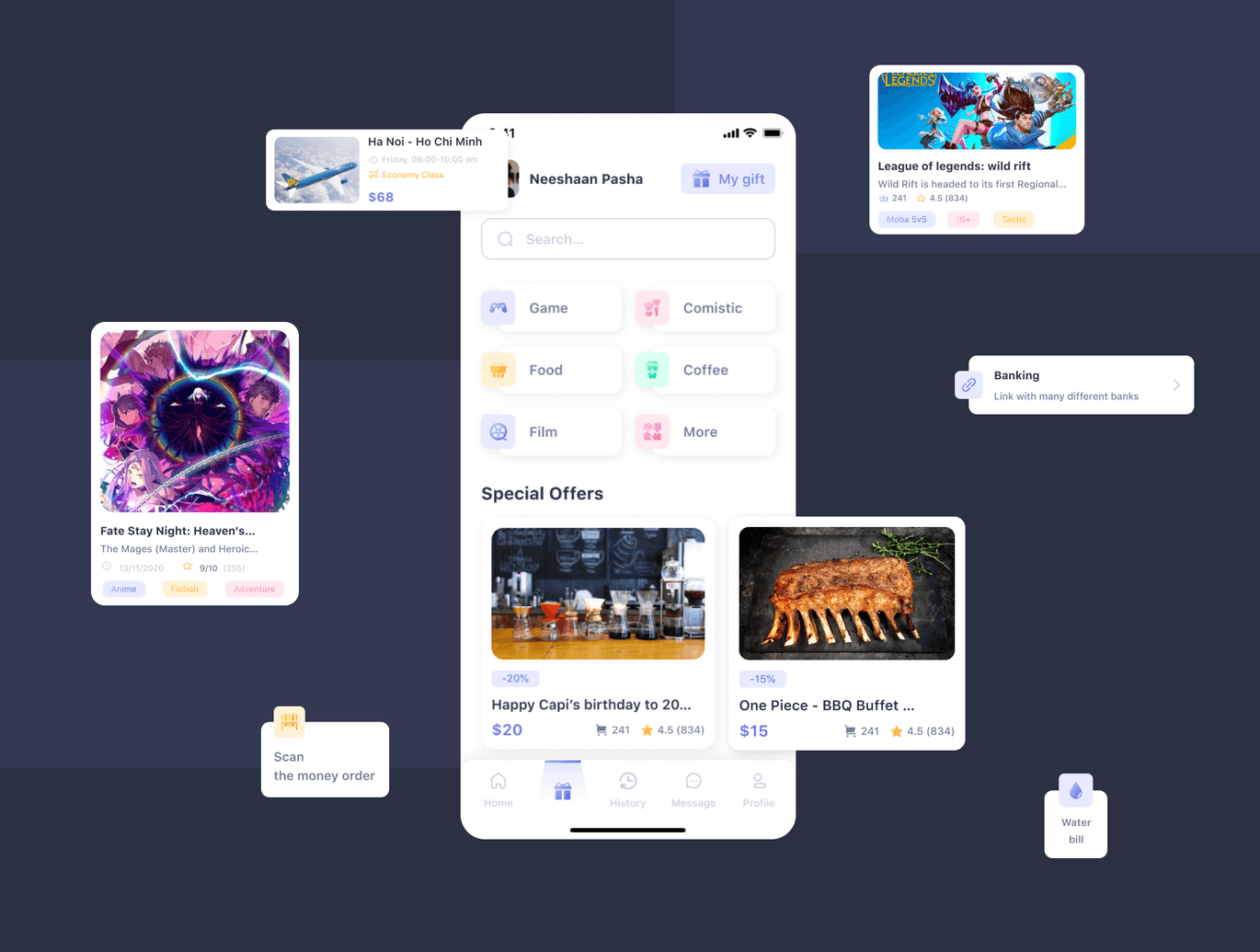 时尚高端专业的高品质电子钱包支付APP UI KITS-FIG, SKETCH, PSD, XD