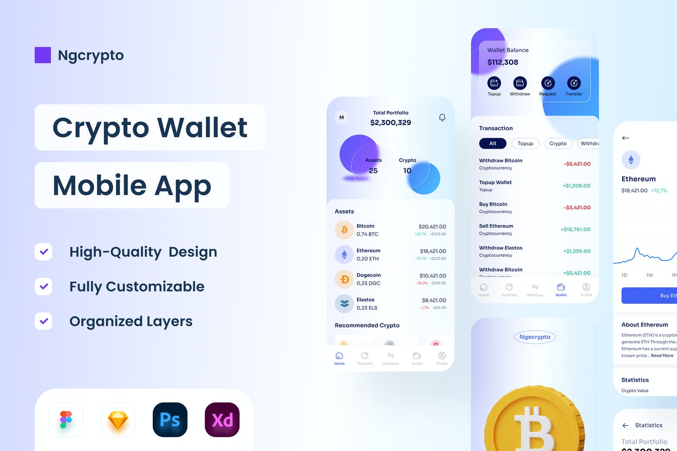 加密钱包移动应用程序-APP UI KIT