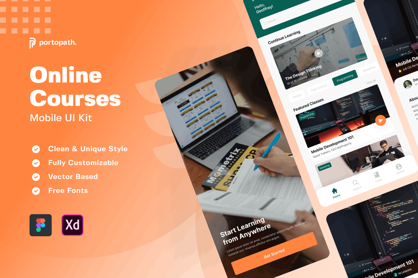 在线课程移动应用程序APP UI KIT