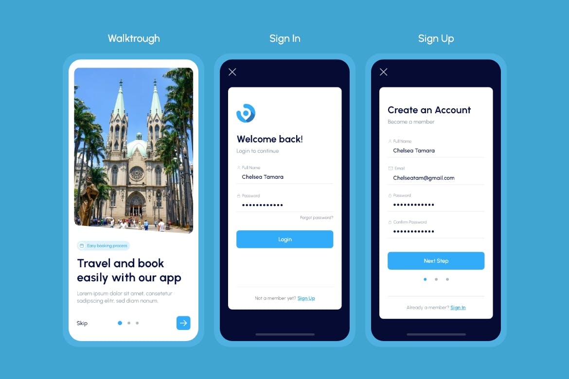 旅游旅行 App UI Kit