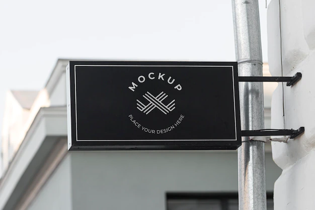 街头矩形招牌广告品牌样机[psd]