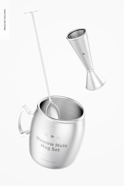 金属莫斯科骡子马克杯设计样机模板[psd]