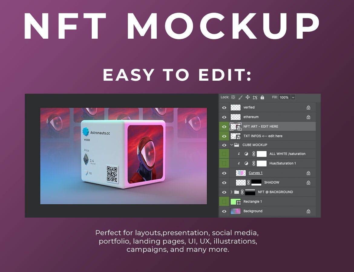 NFT立方体元素样机场景