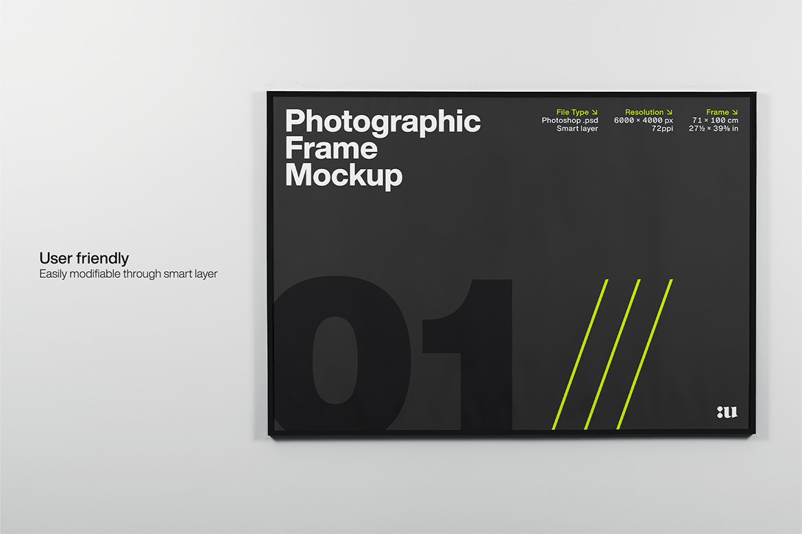 黑色相框框架样机模板