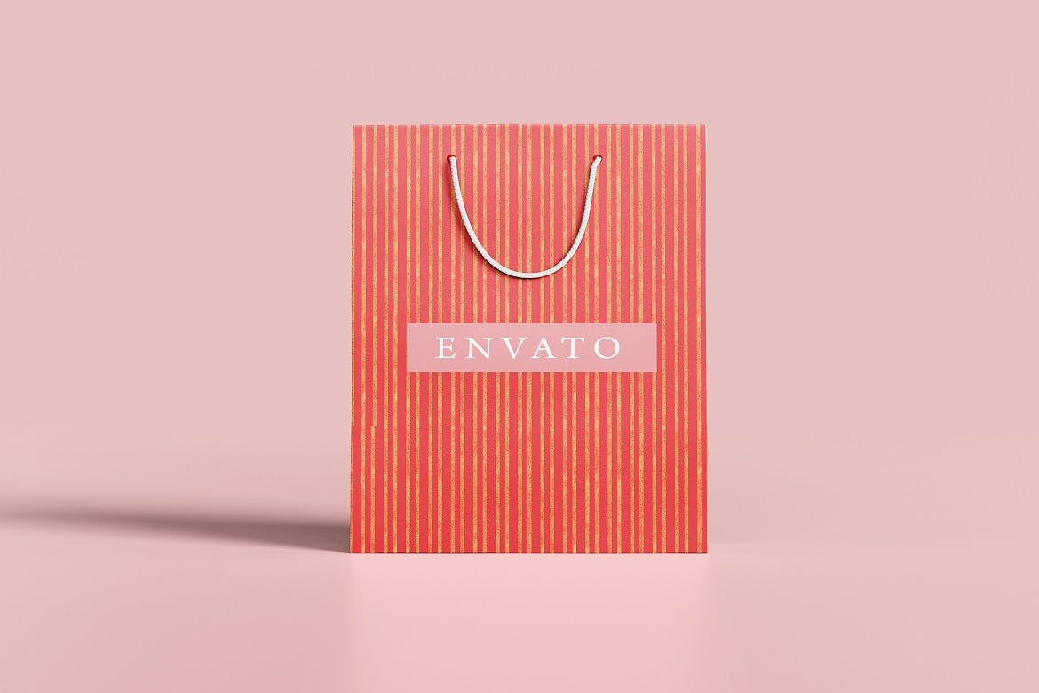 礼品购物袋品牌广告设计样机