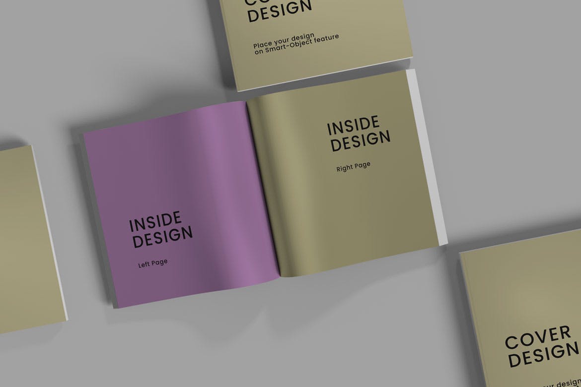 方形杂志宣传册设计样机